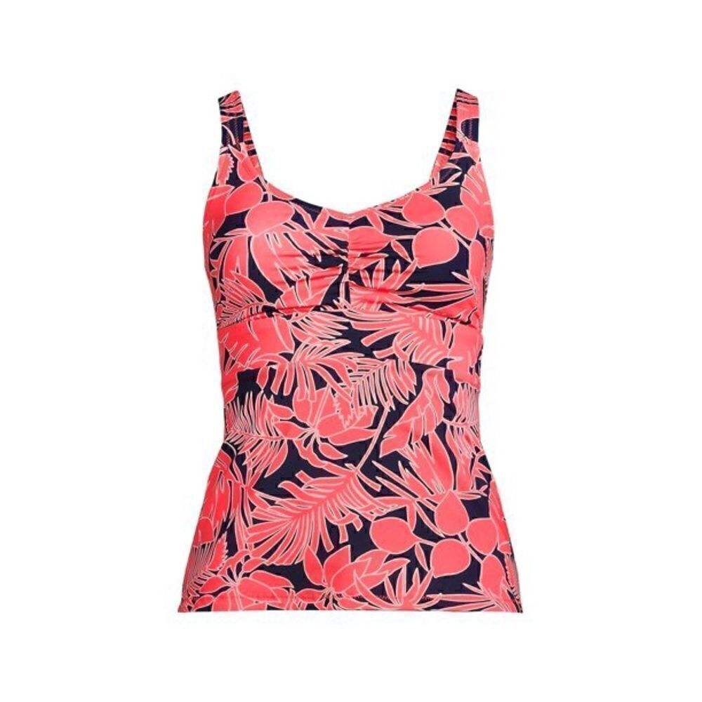 Land’s End REVERSIBLE Soft cup Tankini top Wood Lily Navy Palm print Various